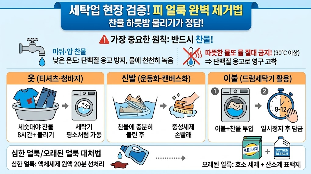 피 얼룩 빼는 법